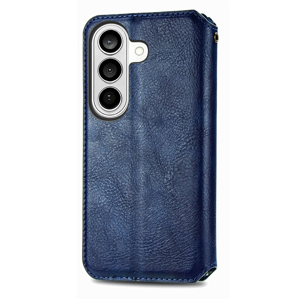 Samsung Galaxy S26-skal Rhombus Imprint PU-läderplånboksfodral