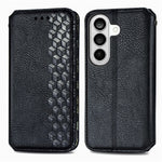 Samsung Galaxy S26-skal Rhombus Imprint PU-läderplånboksfodral