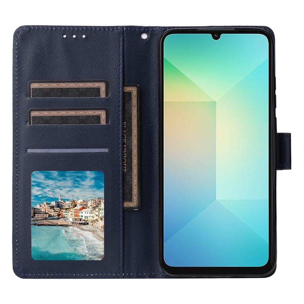Pungfodral til Samsung Galaxy A08 5G / A08 4G / A07 5G / A07 4G / A07s 4G / A06 5G / A06 4G, PU-læderetui med håndledsrem