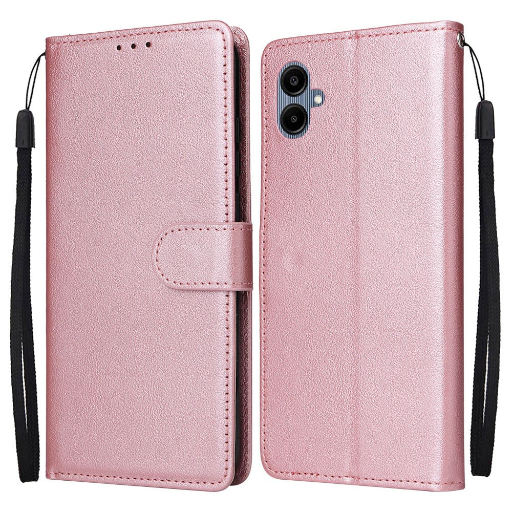 Pungfodral til Samsung Galaxy A08 5G / A08 4G / A07 5G / A07 4G / A07s 4G / A06 5G / A06 4G, PU-læderetui med håndledsrem