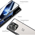 For OnePlus 15 5G Case Double-Sided Tempered Glass Metal Frame Phone Cover with Lens Protector