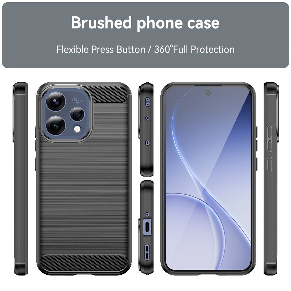 TPU Case For Oppo Reno15 5G (Global)  /  Reno15c 5G (China) Protective Phone Cover Carbon Fiber Texture Brushed