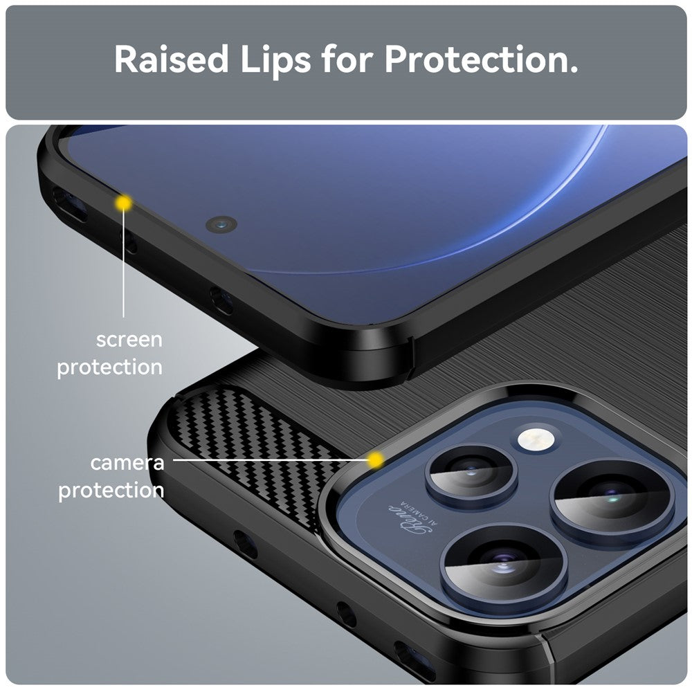 TPU Case For Oppo Reno15 5G (Global)  /  Reno15c 5G (China) Protective Phone Cover Carbon Fiber Texture Brushed