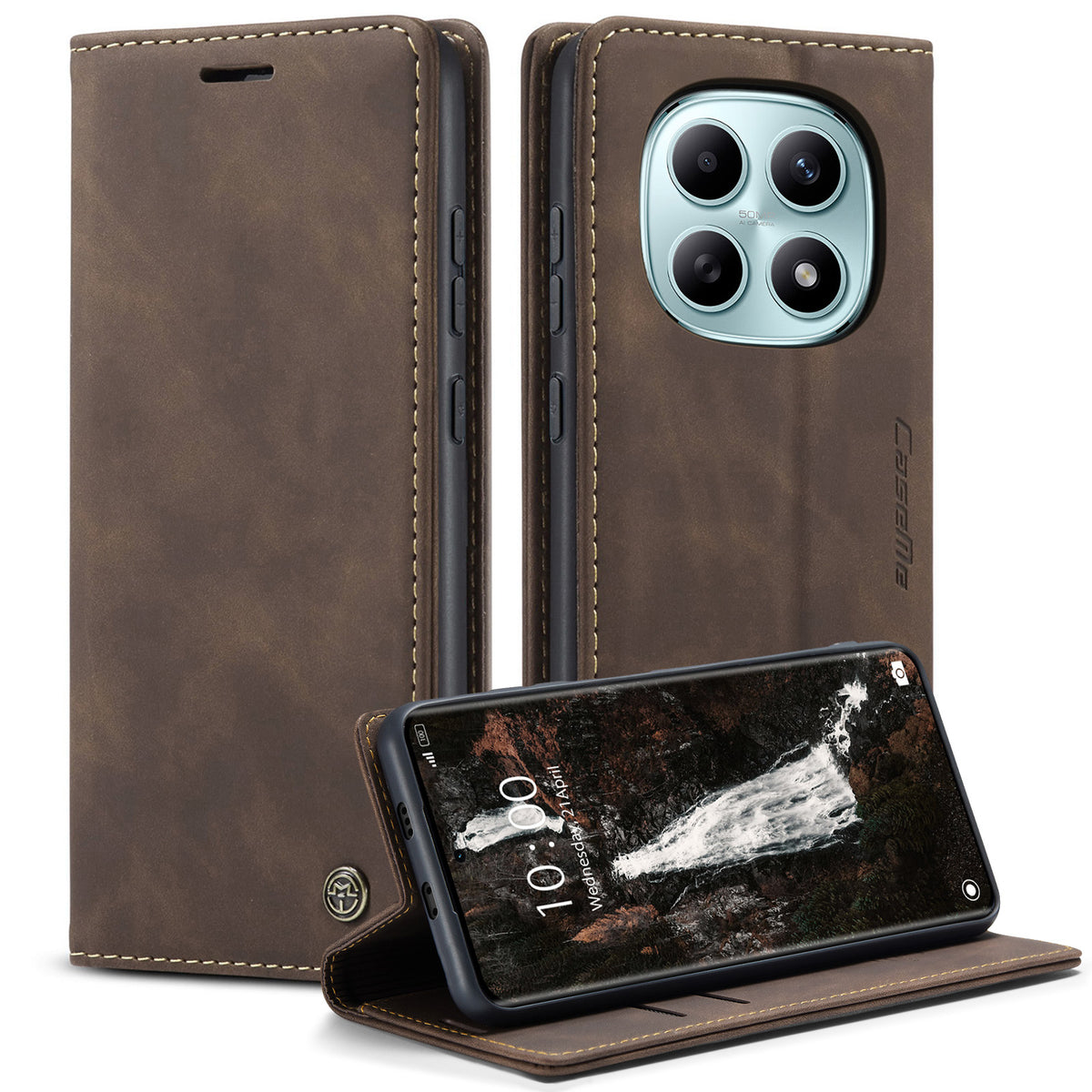 CASEME til Xiaomi Redmi Note 15 5G (Global) / Xiaomi Poco M8 5G / Xiaomi Redmi Note 15 4G (Global) 013-serien PU-læderbogetui til mobil med stativ