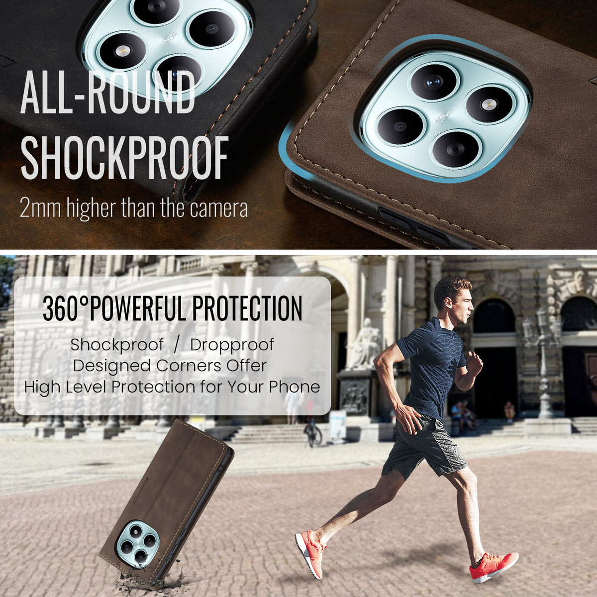 CASEME För Xiaomi Redmi Note 15 5G (Global) / Xiaomi Poco M8 5G / Xiaomi Redmi Note 15 4G (Global) Plånboksfodral 013-serien PU-lädermobilfodral med stativ