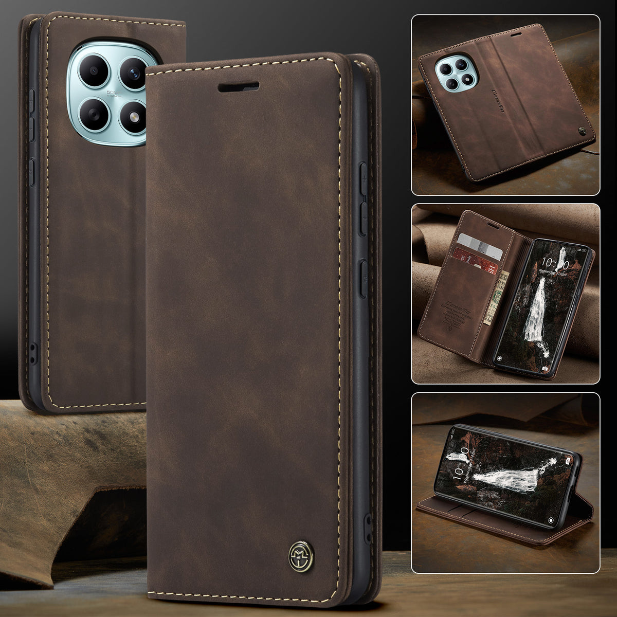 CASEME För Xiaomi Redmi Note 15 5G (Global) / Xiaomi Poco M8 5G / Xiaomi Redmi Note 15 4G (Global) Plånboksfodral 013-serien PU-lädermobilfodral med stativ