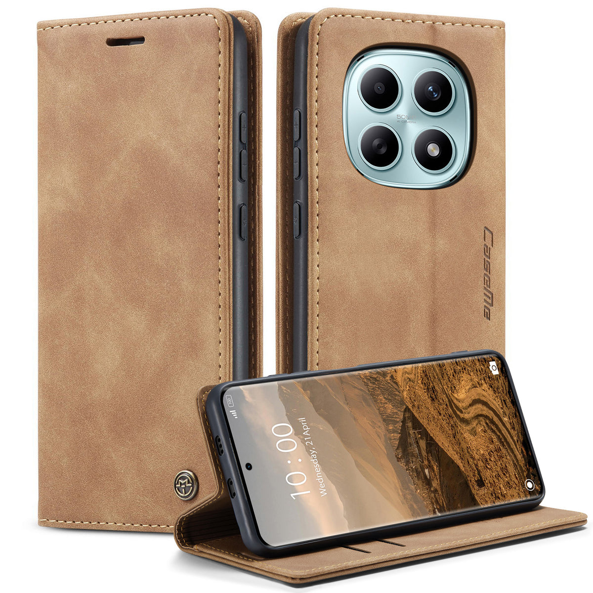 CASEME För Xiaomi Redmi Note 15 5G (Global) / Xiaomi Poco M8 5G / Xiaomi Redmi Note 15 4G (Global) Plånboksfodral 013-serien PU-lädermobilfodral med stativ