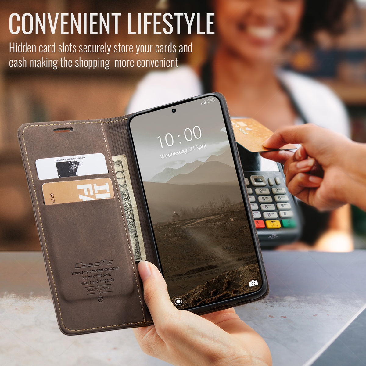 CASEME För Xiaomi Poco M8 Pro 5G / Xiaomi Redmi Note 15 Pro+ 5G (Global) Plånboksfodral 013-serien PU-lädermobilfodral med stativ