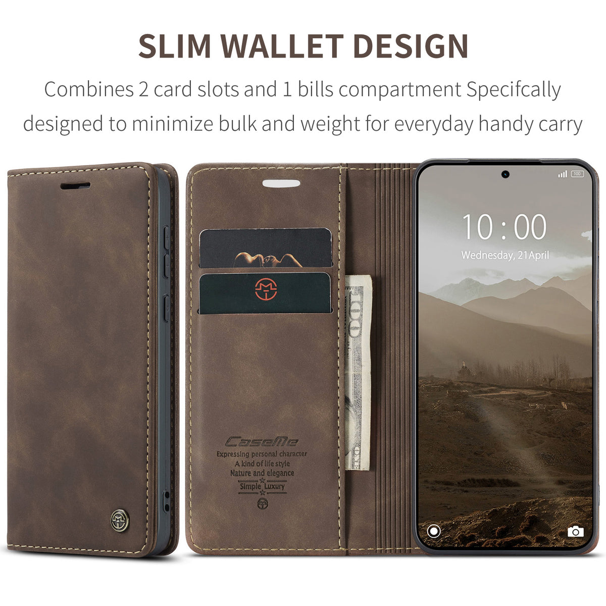 CASEME För Xiaomi Poco M8 Pro 5G / Xiaomi Redmi Note 15 Pro+ 5G (Global) Plånboksfodral 013-serien PU-lädermobilfodral med stativ