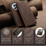 CASEME För Xiaomi Poco M8 Pro 5G / Xiaomi Redmi Note 15 Pro+ 5G (Global) Plånboksfodral 013-serien PU-lädermobilfodral med stativ