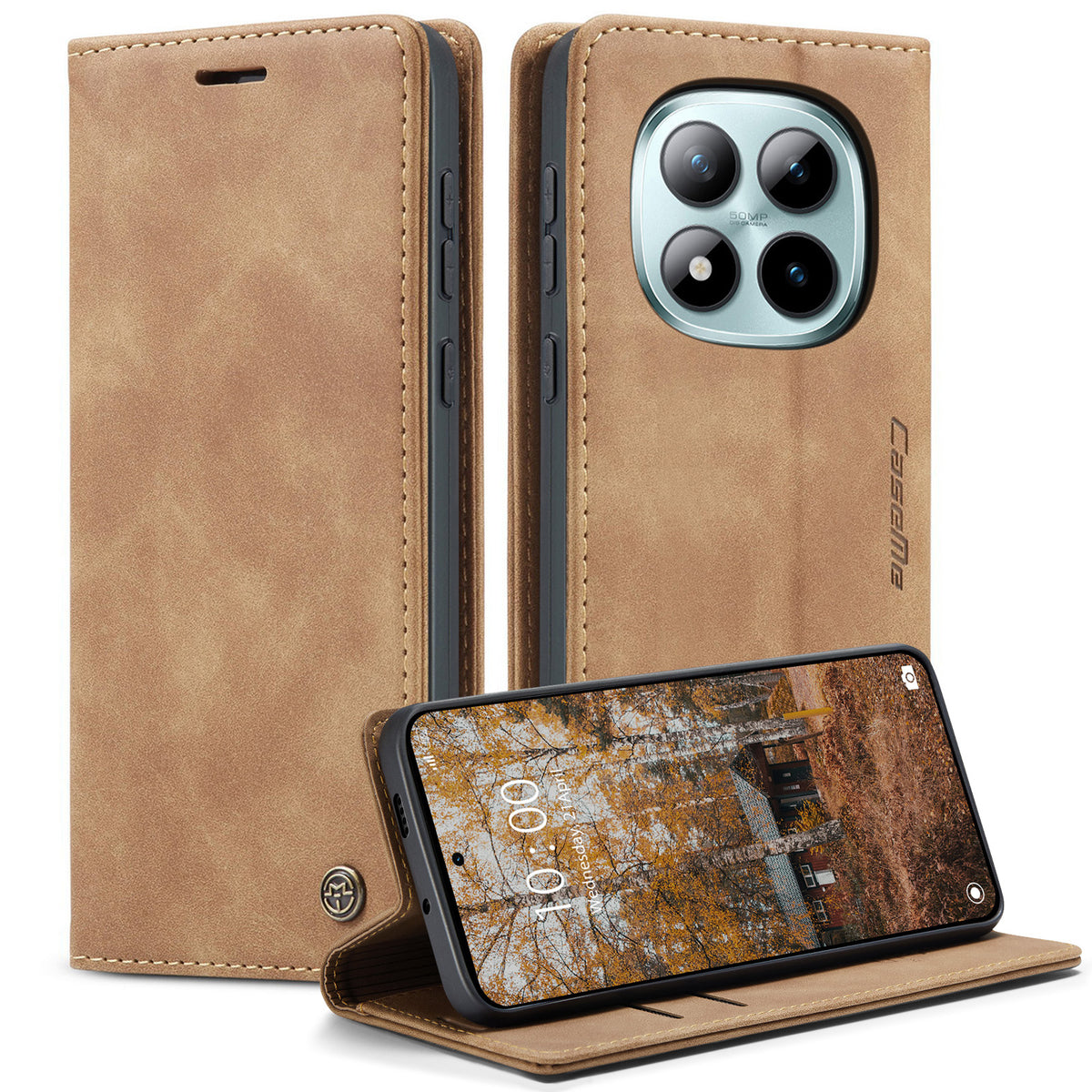CASEME För Xiaomi Poco M8 Pro 5G / Xiaomi Redmi Note 15 Pro+ 5G (Global) Plånboksfodral 013-serien PU-lädermobilfodral med stativ