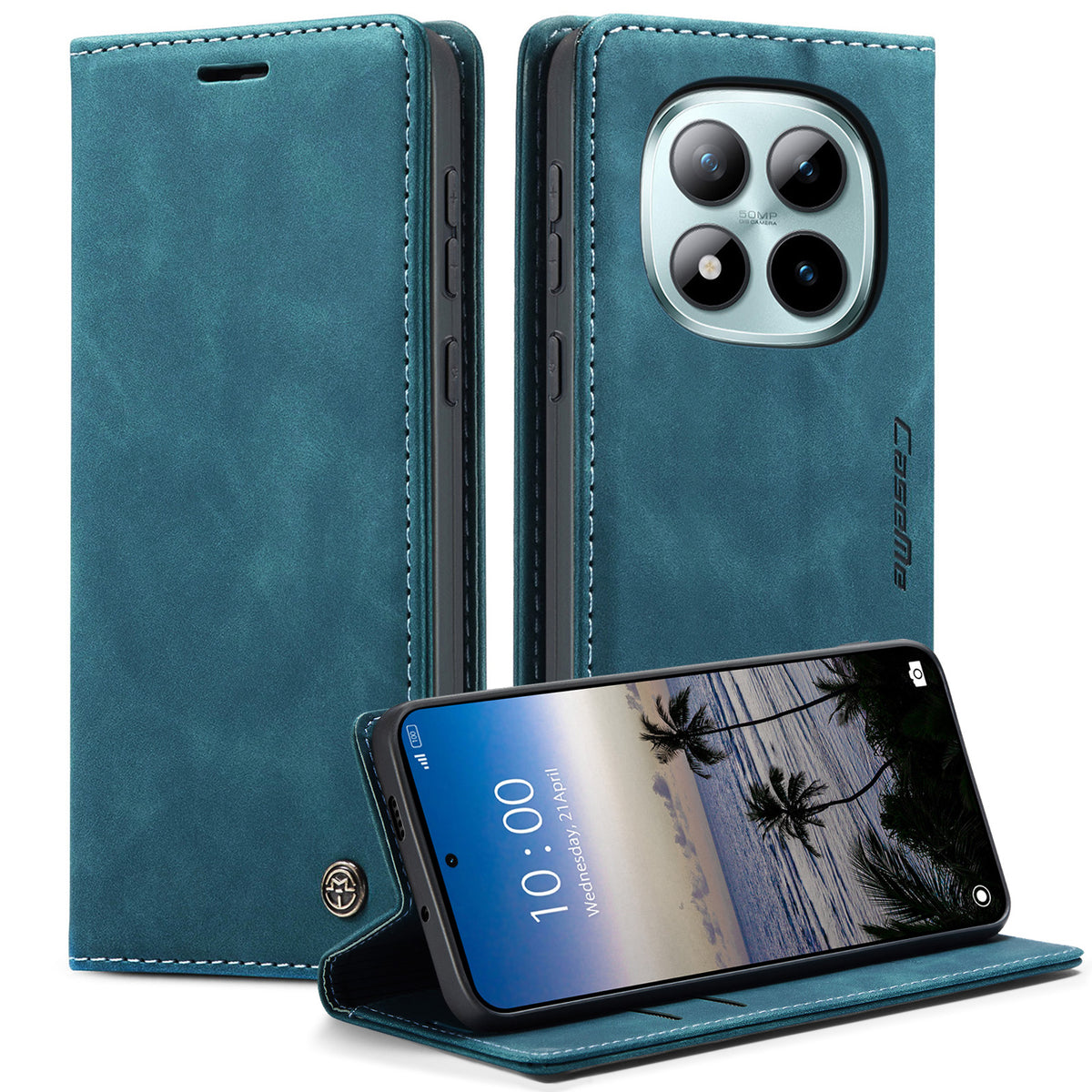 CASEME För Xiaomi Poco M8 Pro 5G / Xiaomi Redmi Note 15 Pro+ 5G (Global) Plånboksfodral 013-serien PU-lädermobilfodral med stativ