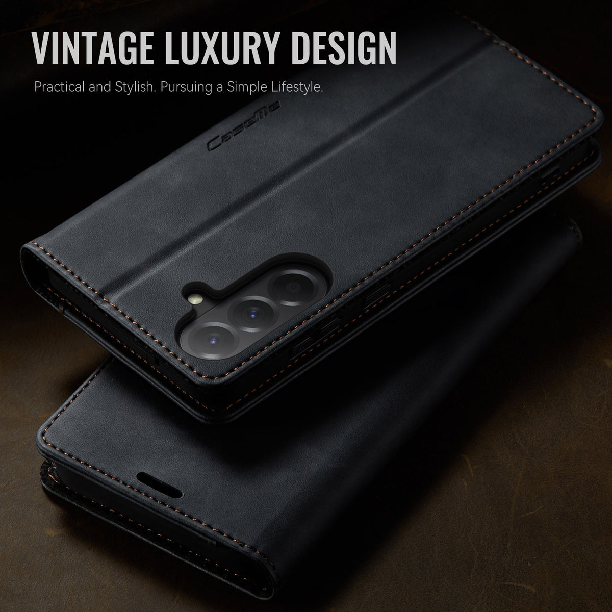 CASEME Til Samsung Galaxy A57 5G Cover 033 Series RFID Blokerende Pung Stand Kalvetekstur Læder Telefoncover