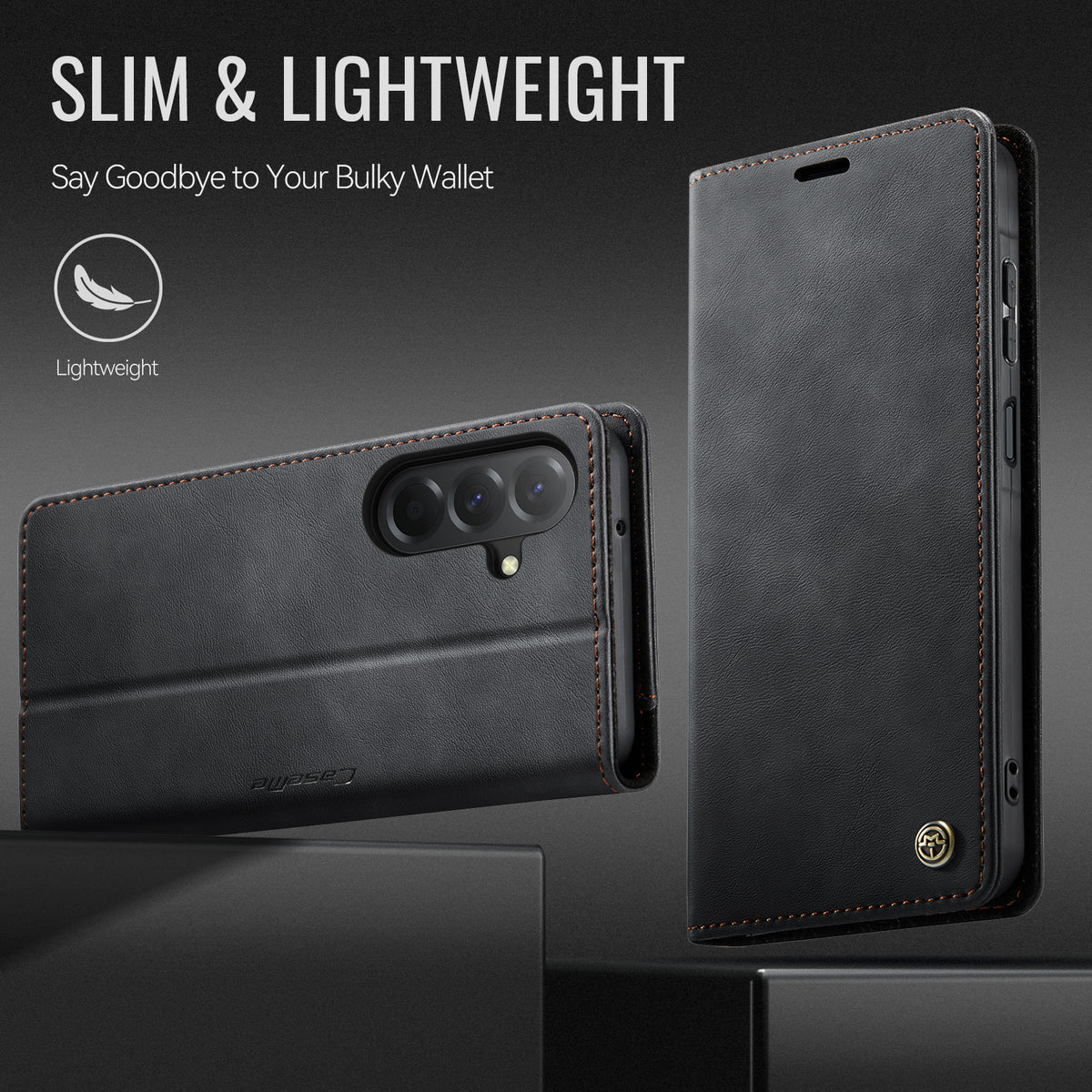 CASEME Til Samsung Galaxy A57 5G Cover 033 Series RFID Blokerende Pung Stand Kalvetekstur Læder Telefoncover