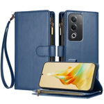 For Oppo A5 4G / Oppo A3 Pro (Global) 5G / Oppo A3 Pro (India) 5G / Oppo A80 5G / Oppo A6i / Oppo K12x 5G (Global) / Oppo A5 5G Leather Case Zipper Wallet Stand Shockproof Phone Cover with Wrist Strap