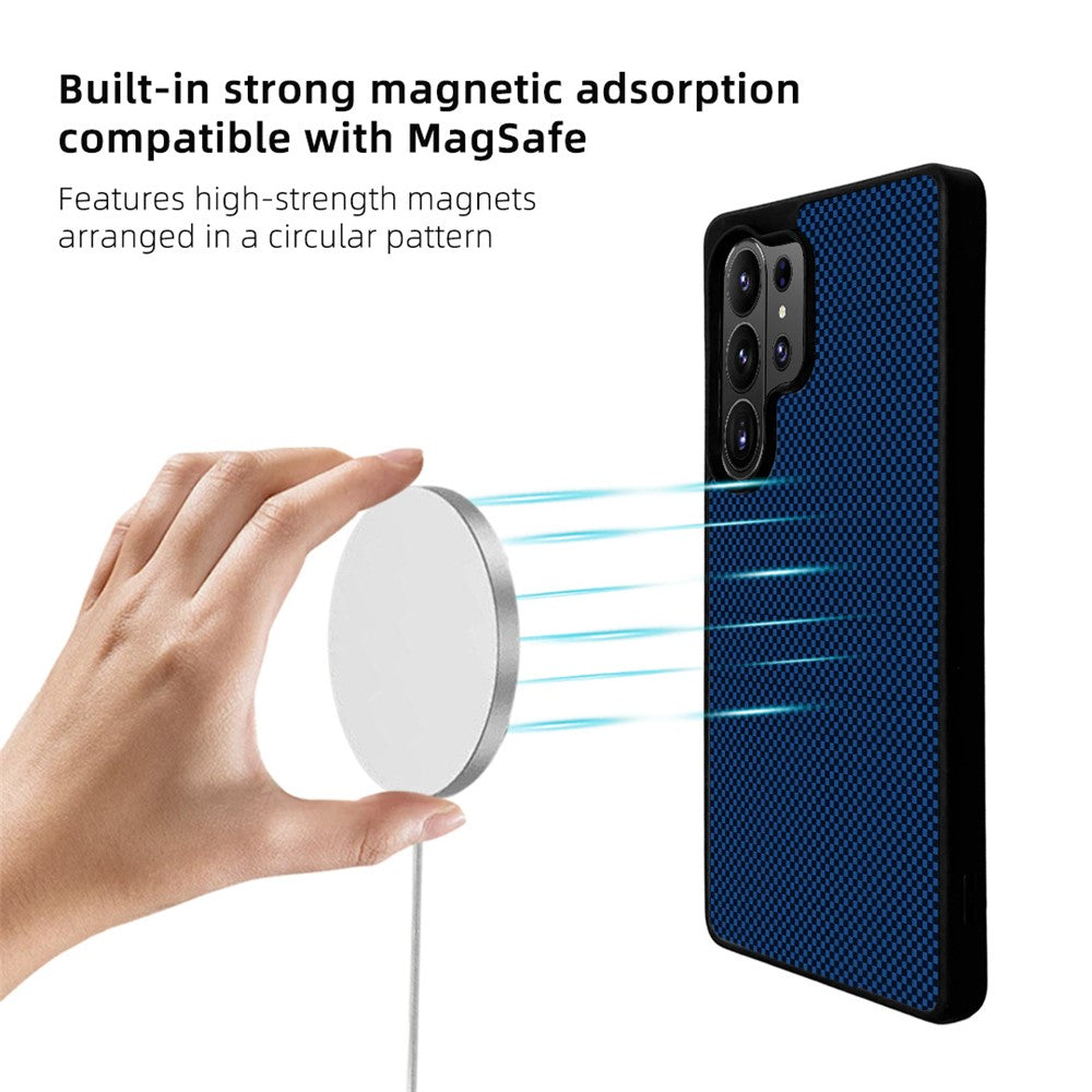 EYCASE Aramidfiber-serien för Samsung Galaxy S26 Ultra Magnetiskt Skal UV-tryckt Svart Kant TPU Akryl mobilskal