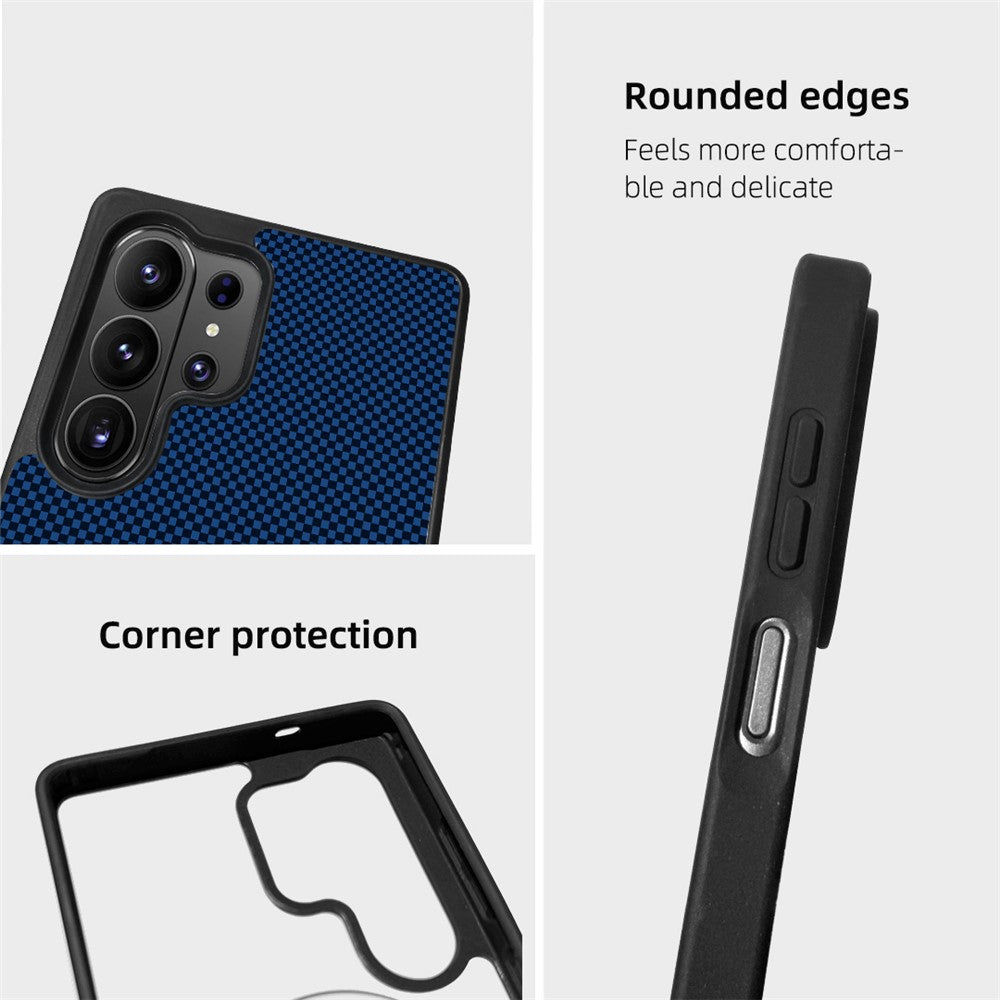 EYCASE Aramidfiber-serien för Samsung Galaxy S26 Ultra Magnetiskt Skal UV-tryckt Svart Kant TPU Akryl mobilskal
