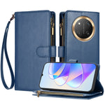 For Honor Magic7 Lite 5G / Honor X9c 5G Leather Case Zipper Wallet Stand Shockproof Phone Cover with Wrist Strap