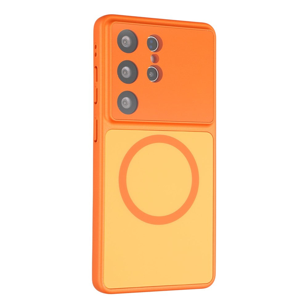 Magnetiskt skal för Samsung Galaxy S25 Ultra med AG-mattglas, stötsäkert mobilskydd