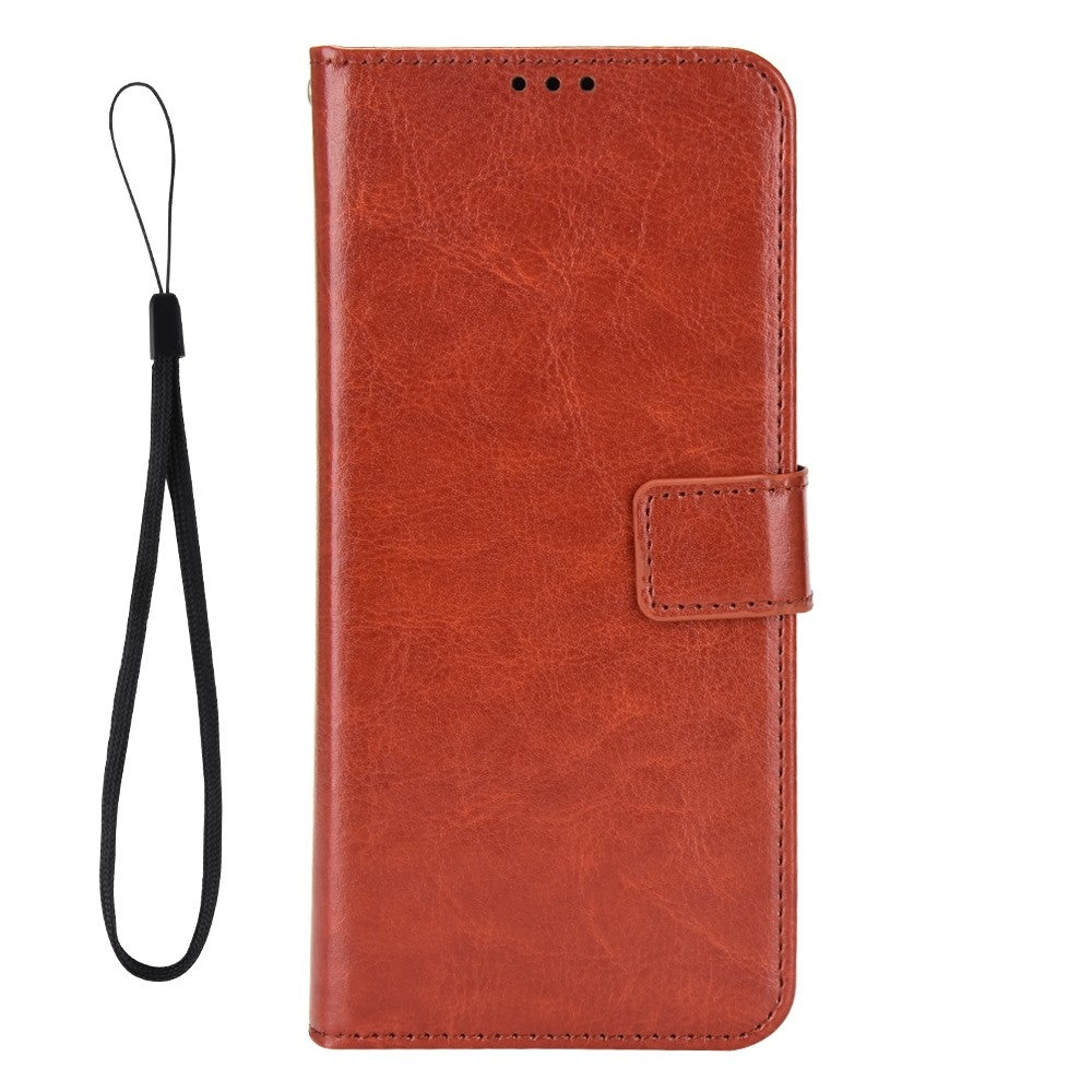 PU-läderfodral i flip-format för Xiaomi Redmi Note 12 Pro 5G / Note 12 Pro Speed 5G / Poco X5 Pro 5G, Crazy Horse-texturerat stativ, reptåligt magnetiskt mobilmobilfodral med rem