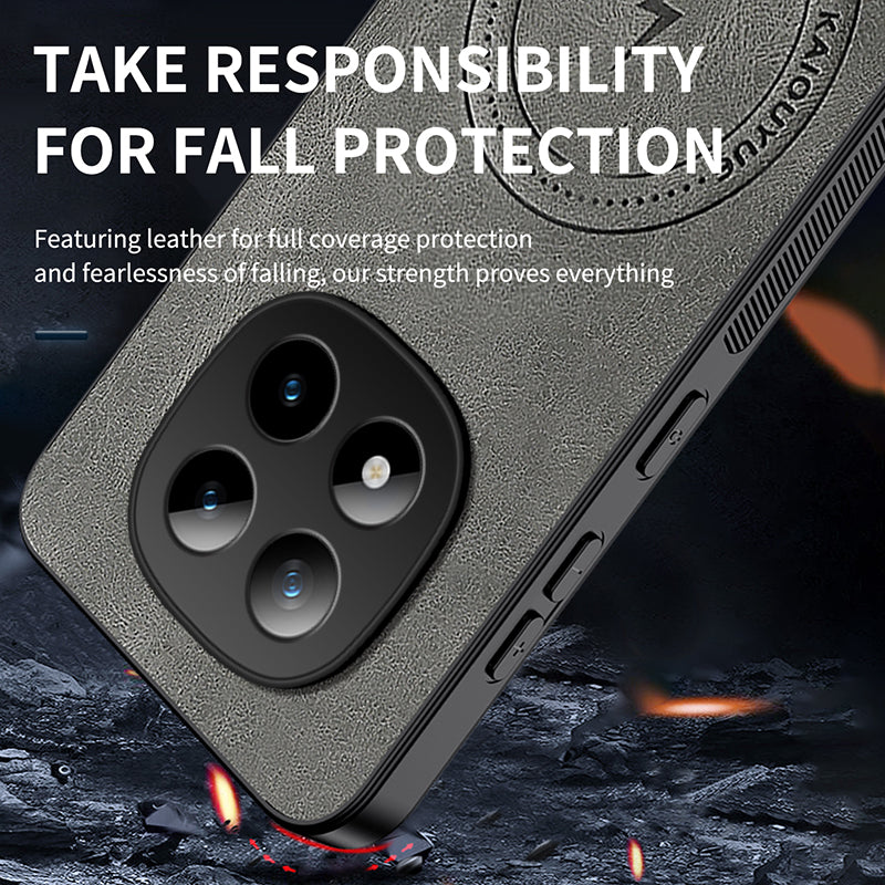 WANLONFENG Magnetiskt Skal För Xiaomi Redmi Note 15 Pro 4G (Global) SD1-serien Nappatextur PC TPU mobilskal
