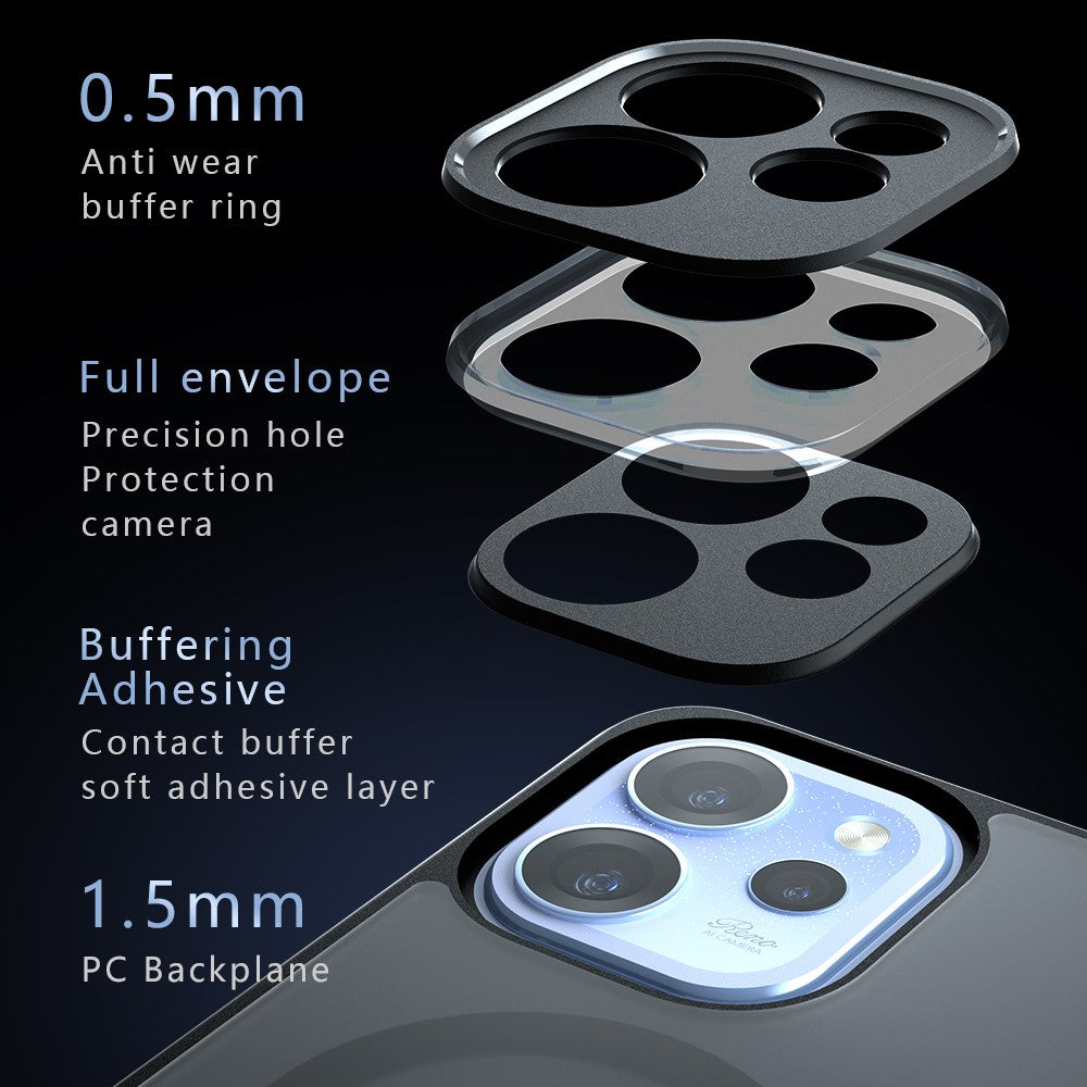 For Oppo Reno15 F 5G Magnetic Case TPU + PC Matte Skin Touch Phone Cover