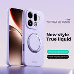 ABEEL For Oppo Find X9 Pro 5G Magnetic Case Kickstand Skin Touch Liquid Silicone Phone Cover