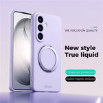 ABEEL For Samsung Galaxy S26+ Magnetic Case Kickstand Skin Touch Liquid Silicone Phone Cover