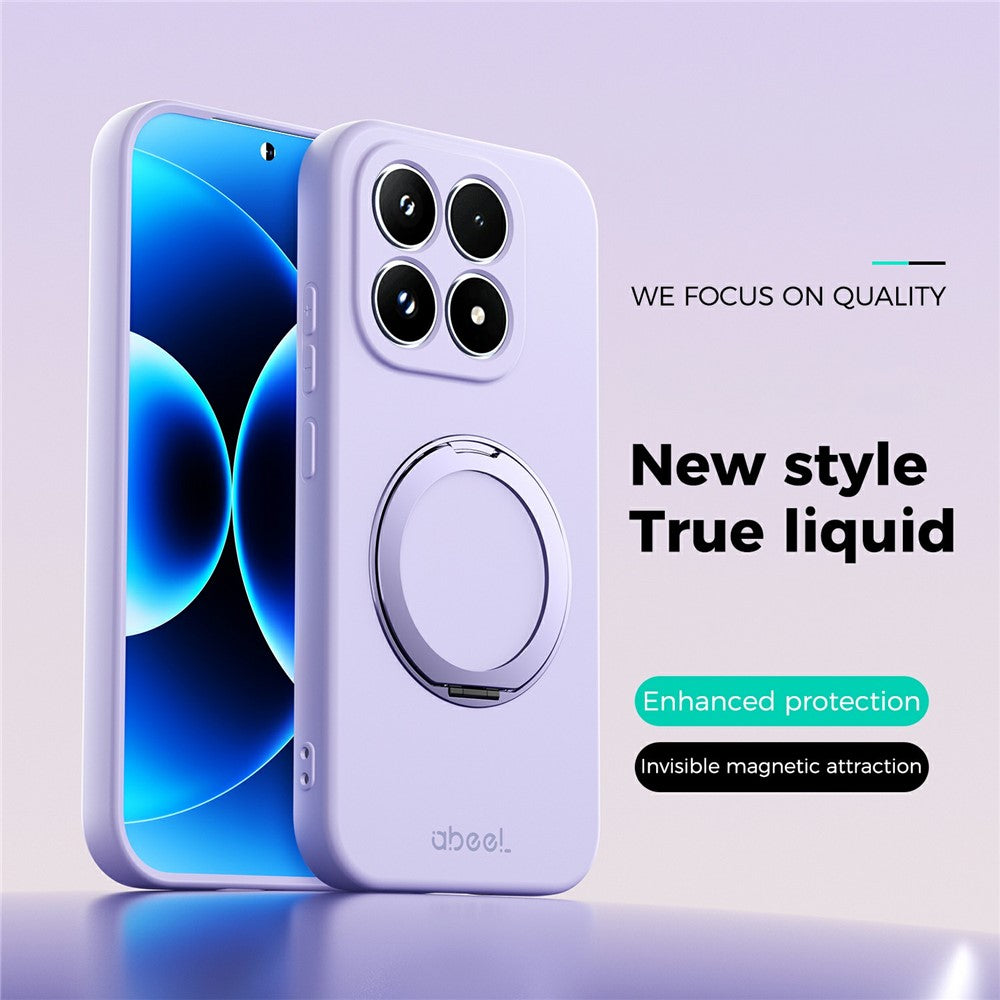 ABEEL For Xiaomi 17 Magnetic Case Kickstand Skin Touch Liquid Silicone Phone Cover