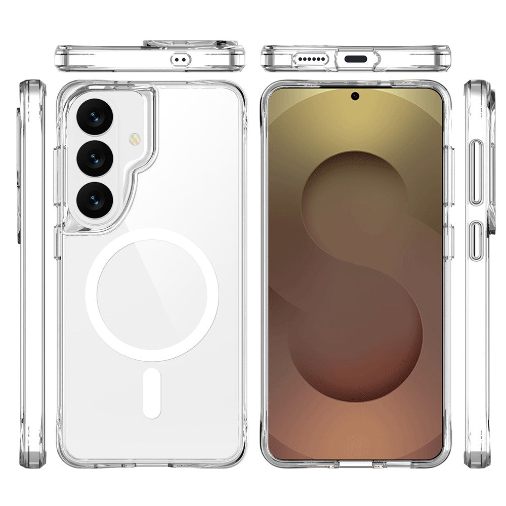 Samsung Galaxy S26 Magnetiskt Skal TPU + PC Genomskinligt Mobilskal