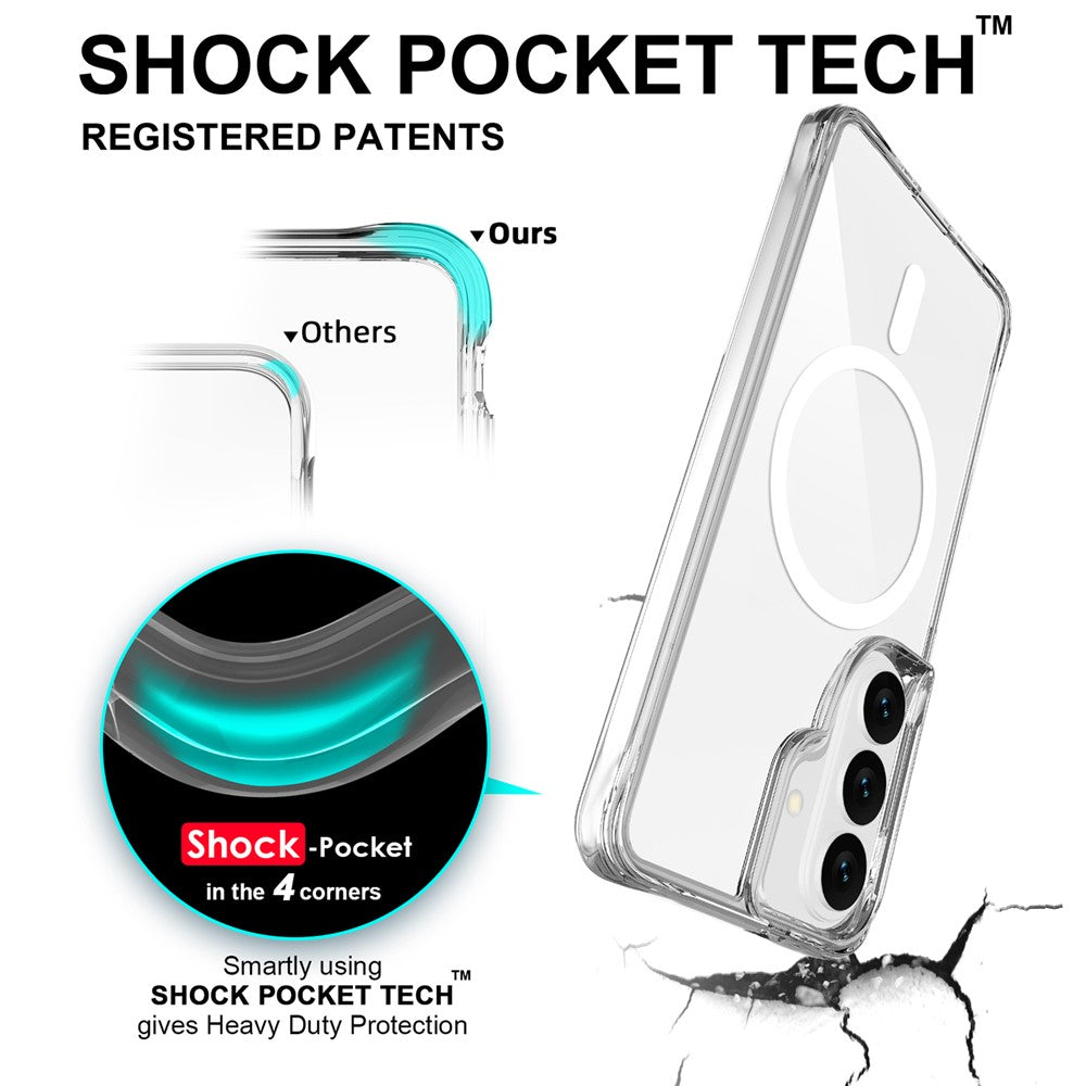 Samsung Galaxy S26 Magnetiskt Skal TPU + PC Genomskinligt Mobilskal