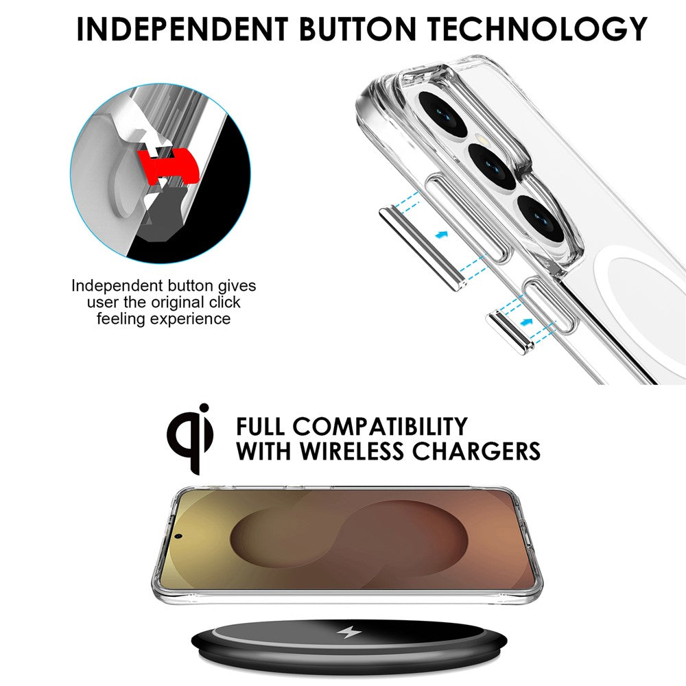 Samsung Galaxy S26 Magnetiskt Skal TPU + PC Genomskinligt Mobilskal