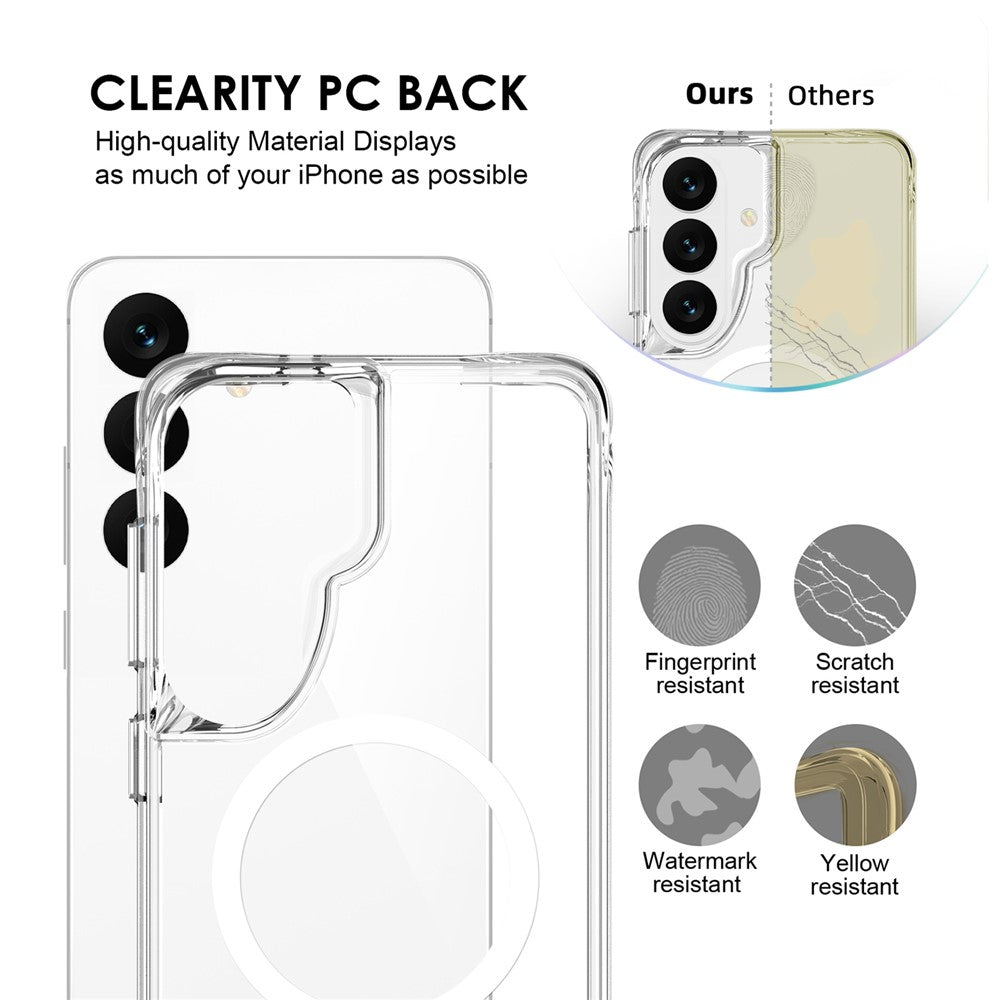 Samsung Galaxy S26 Magnetiskt Skal TPU + PC Genomskinligt Mobilskal