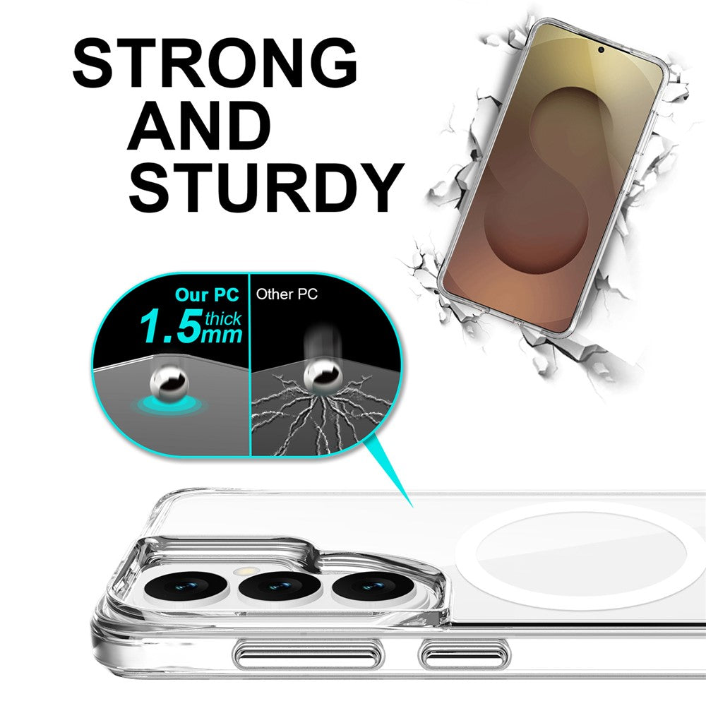 Samsung Galaxy S26 Magnetiskt Skal TPU + PC Genomskinligt Mobilskal