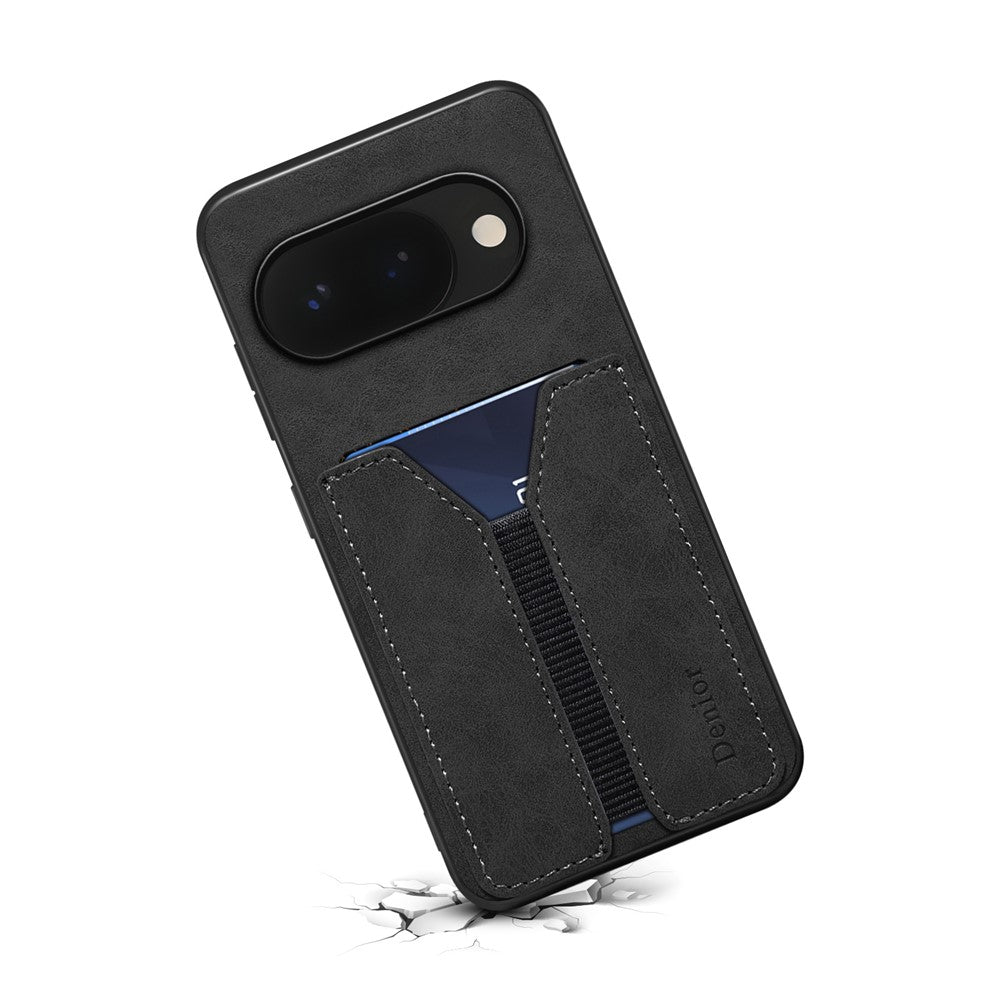 DENIOR For Google Pixel 10a Case Elastic Card Holder PU Leather + TPU + PC Phone Cover