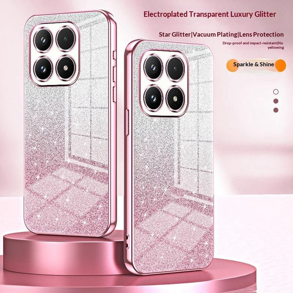 For Xiaomi 17 Case Electroplating Gradient Glitter TPU Phone Cover