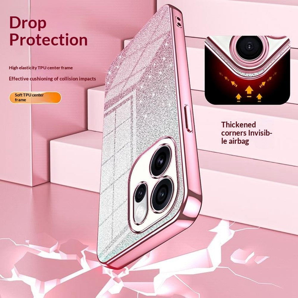 mobilskal till Oppo Reno15 Pro Max 5G (Global) / Reno15 Pro 5G (Kina) Galvaniserat, Gradient Glitter TPU-mobilskal