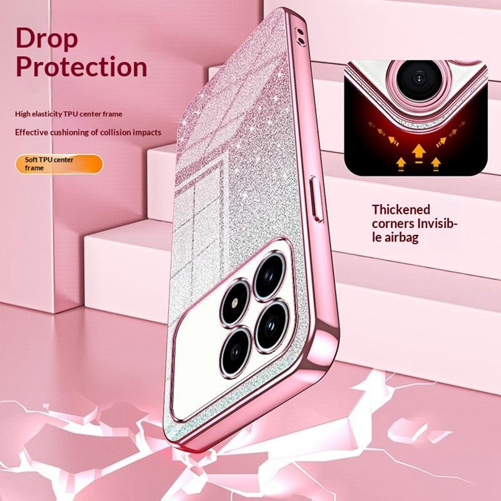Phone Case For Xiaomi Poco F8 Pro 5G  /  Redmi K90 5G Electroplating Gradient Glitter TPU Phone Cover