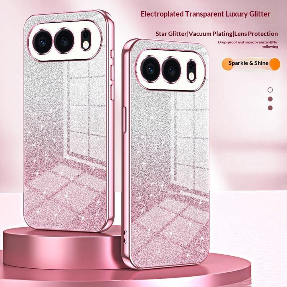 For Honor 500 5G Case Electroplating Gradient Glitter TPU Phone Cover
