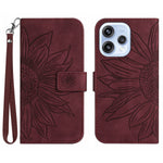 For Oppo Reno15 5G (Global) Case Sunflower Imprint Leather Wallet Phone Cover with Wrist Strap