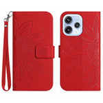 For Oppo Reno15 5G (Global) Case Sunflower Imprint Leather Wallet Phone Cover with Wrist Strap