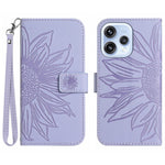 For Oppo Reno15 5G (Global) Case Sunflower Imprint Leather Wallet Phone Cover with Wrist Strap