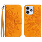 For Oppo Reno15 5G (Global) Case Sunflower Imprint Leather Wallet Phone Cover with Wrist Strap