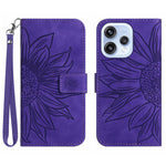 For Oppo Reno15 5G (Global) Case Sunflower Imprint Leather Wallet Phone Cover with Wrist Strap