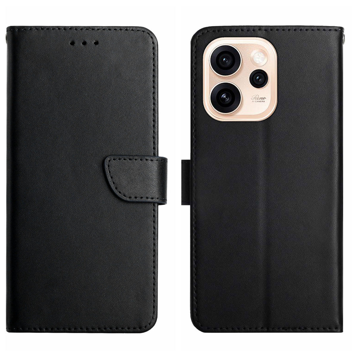 For Oppo Reno15 Pro Max 5G (Global) Case Genuine Cow Leather Phone Cover Nappa Texture