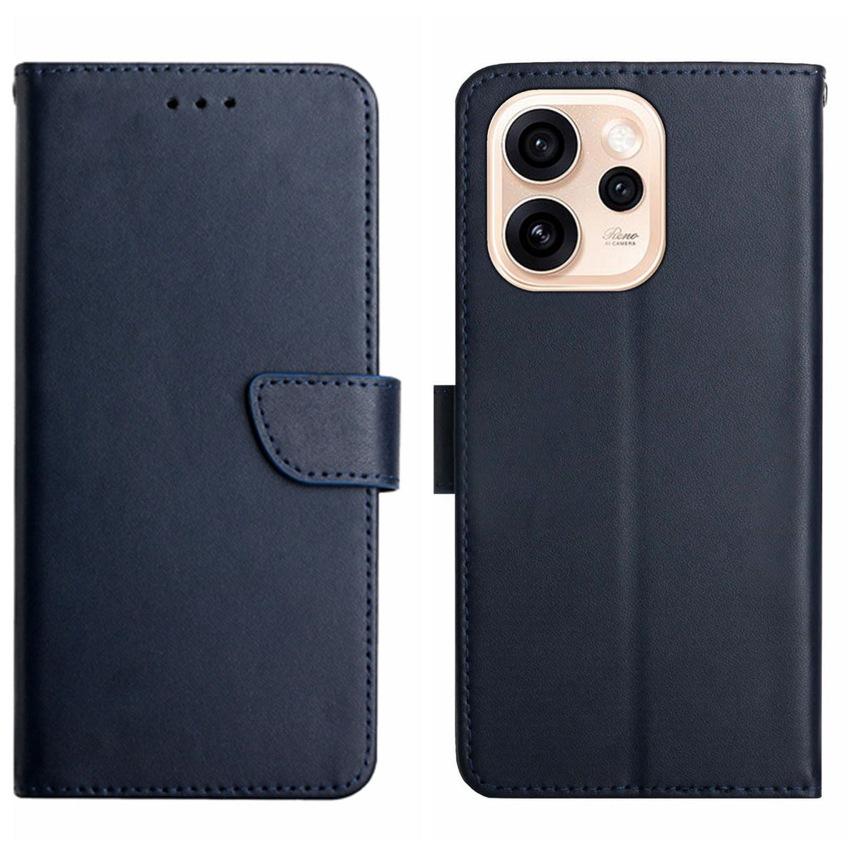 For Oppo Reno15 Pro Max 5G (Global) Case Genuine Cow Leather Phone Cover Nappa Texture