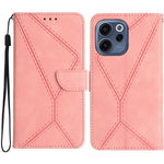 Oppo Reno15 F 5G-skal Skin Touch Lines Präglade PU-läder Flip-fodral