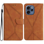 Oppo Reno15 F 5G-skal Skin Touch Lines Präglade PU-läder Flip-fodral