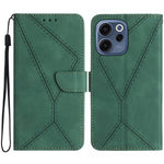 Oppo Reno15 F 5G-skal Skin Touch Lines Präglade PU-läder Flip-fodral