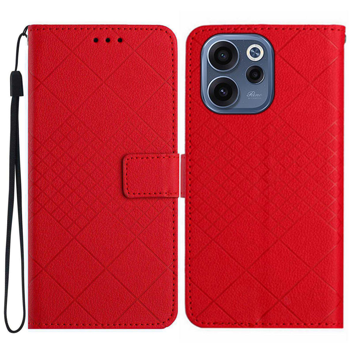 For Oppo Reno15 F 5G Case Wallet Imprint PU Leather Flip Folio Phone Cover